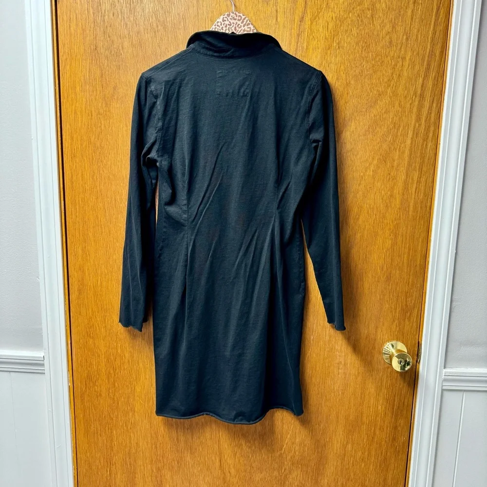 Frank & Eileen Nicole Long Sleeve Henley Dress Heritage Jersey Black Small S - Picture 13 of 14
